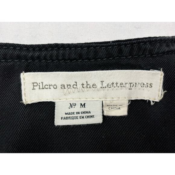 Pilcro Anthroplogie Washed Black V Neck SS Cargo Shirt Dress Size M - Picture 13 of 13